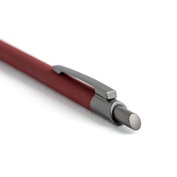 Długopis Soft Touch z recyklingowanego aluminium / Peralu z własnym nadrukiem, kolor Dark Red