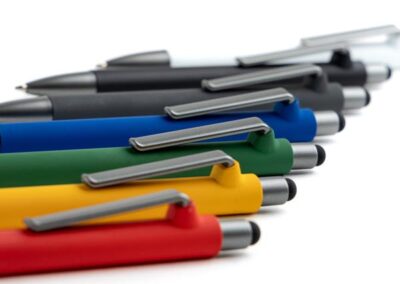 Dlugopis Soft Touch z recyklingowanego plastiku / Soft RPP z własnym nadrukiem, kolor Ciemnoszary