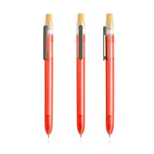 Dlugopis z recyklingowanego plastiku / OPC Translucid z własnym nadrukiem, kolor Czerwony