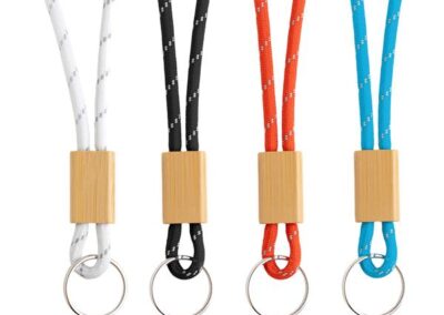 Brelok z bambusowym detalem / Vimeiro z własnym nadrukiem, kolor Tourquise Blue