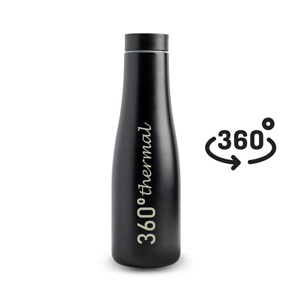 Termos 500ml z wieczkiem 360º z własnym nadrukiem, kolor Czarny