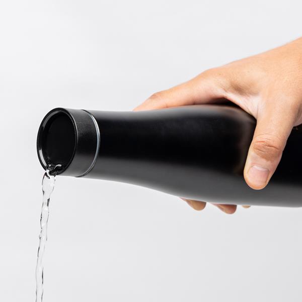 Termos 500ml z wieczkiem 360º z własnym nadrukiem, kolor Czarny