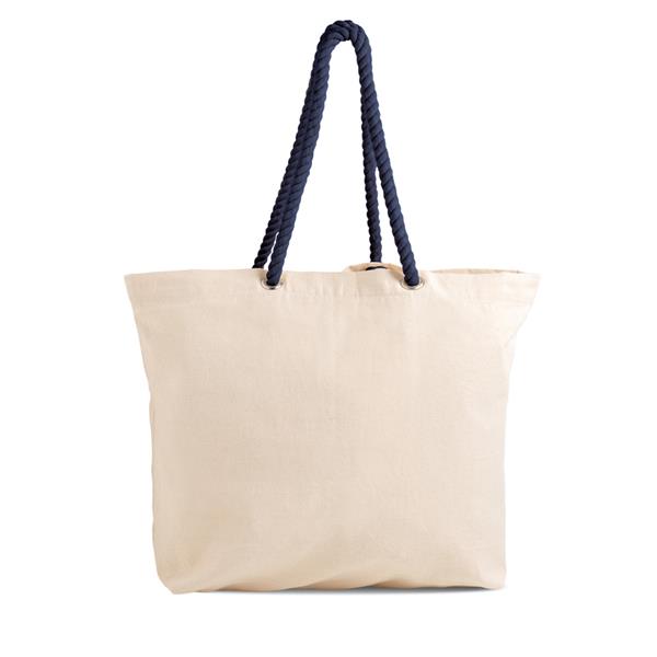 Płócienna torba z uchwytami ściąganymi sznurkiem. / Abano z własnym nadrukiem, kolor Granatowy