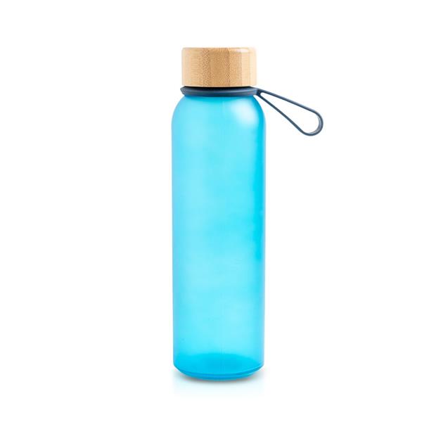 Butelka ze szkła matowego o pojemności 500 ml, z silikonowym uchwytem / Atlântida z własnym nadrukiem, kolor Royal blue