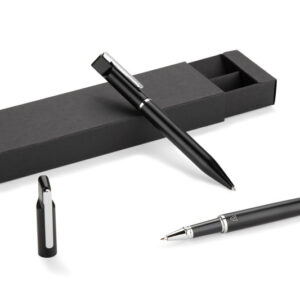 Zestaw piśmienniczy EFAN z własnym nadrukiem, kolor czarny