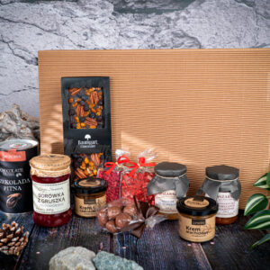 Zestaw prezentowy Wielka uczta smaków - z logo z własnym nadrukiem, kolor beżowy