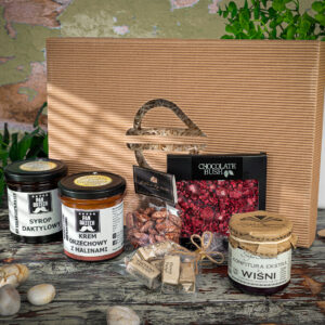 Zestaw prezentowy Owocowy raj - z logo z własnym nadrukiem, kolor beżowy