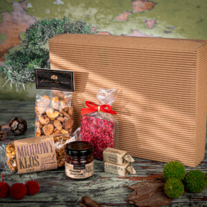 Zestaw prezentowy Słodka przygoda smaków - z logo z własnym nadrukiem, kolor beżowy