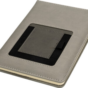 Notes A5 w kropki TILBURG - z logo z własnym nadrukiem, kolor szary