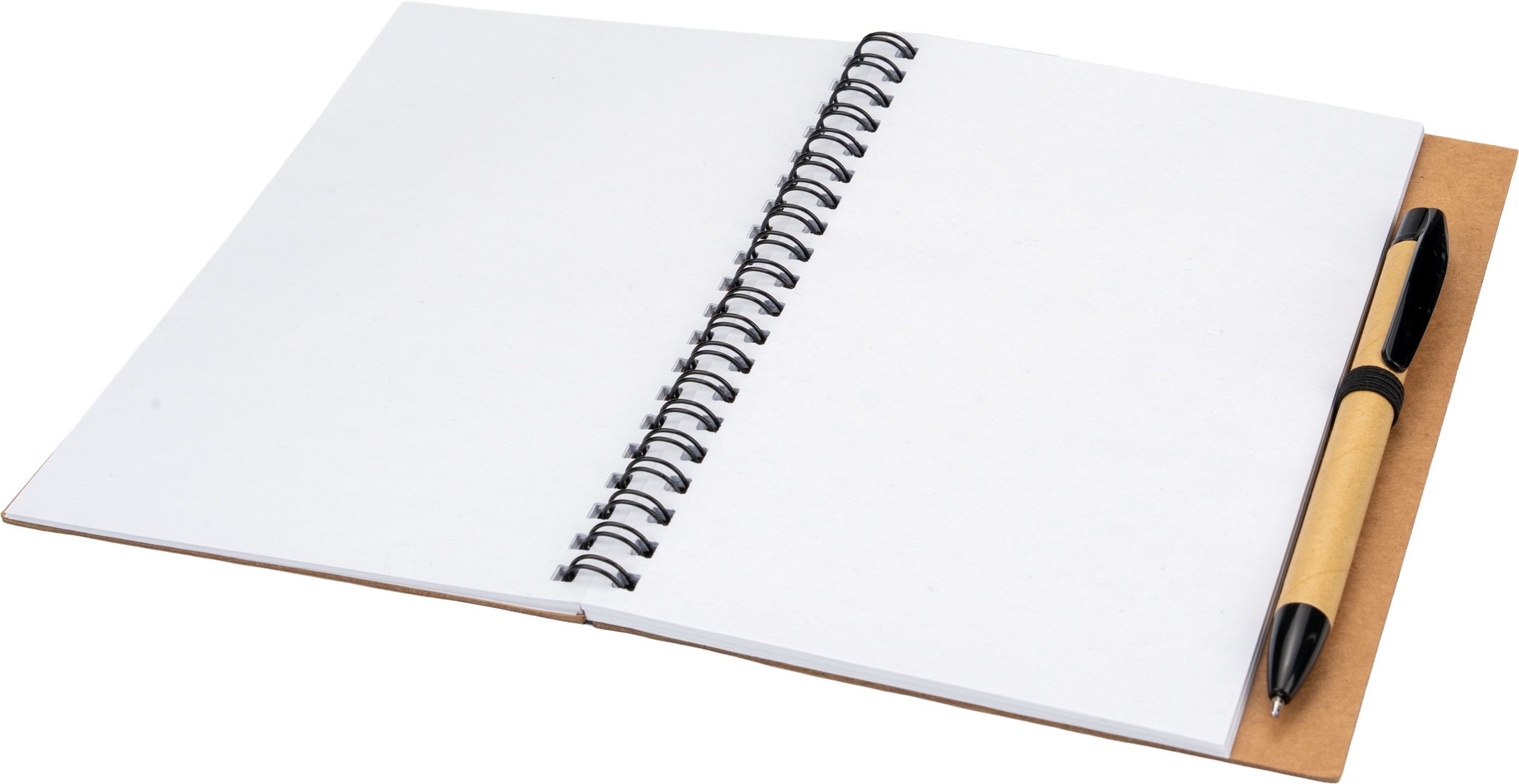 Notes A5 z czystymi stronami z papieru z recyklingu RAVENNA - z logo z własnym nadrukiem, kolor czarny