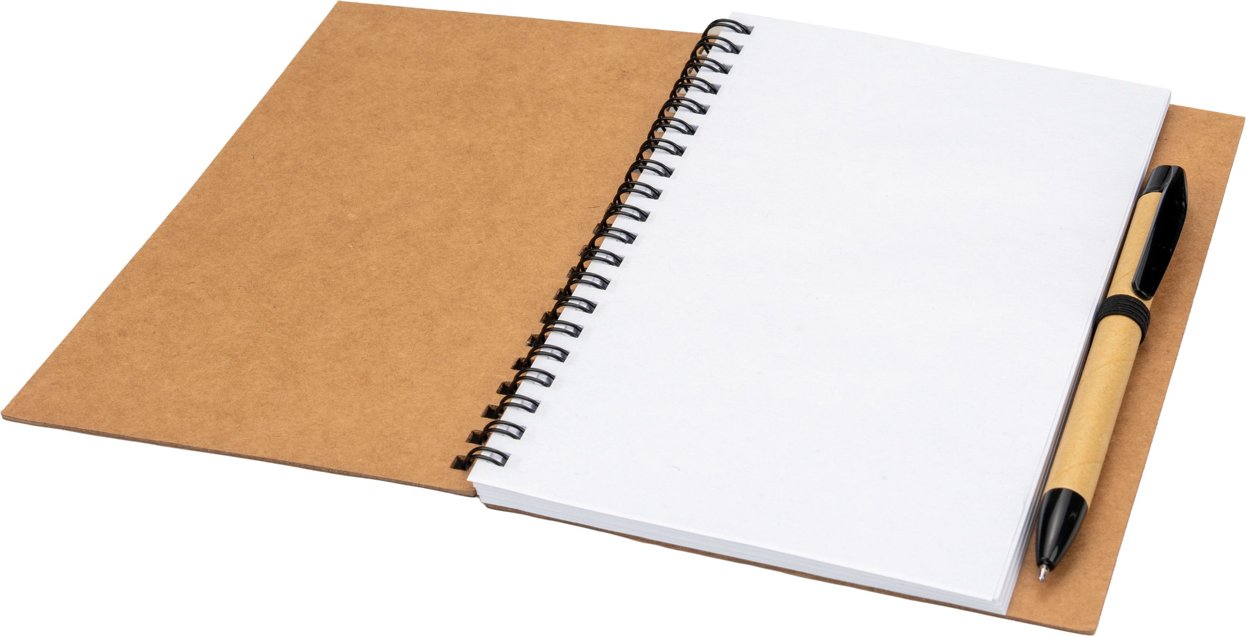 Notes A5 z czystymi stronami z papieru z recyklingu RAVENNA - z logo z własnym nadrukiem, kolor czarny