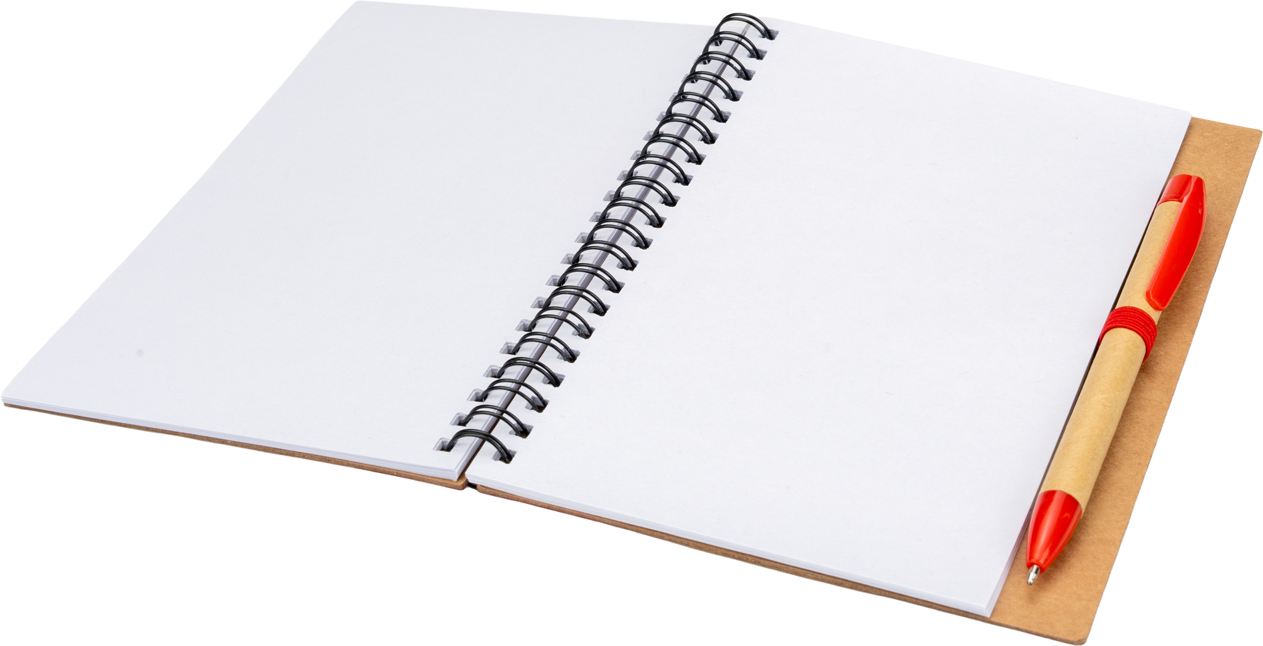 Notes A5 z czystymi stronami z papieru z recyklingu RAVENNA - z logo z własnym nadrukiem, kolor czerwony