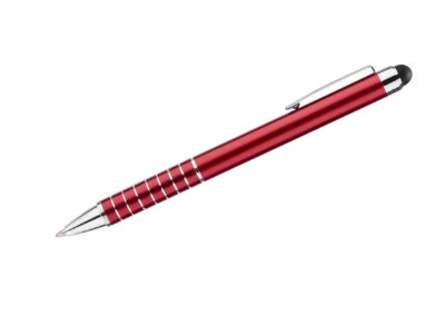Długopis touch IMPACT z własnym nadrukiem, kolor czerwony