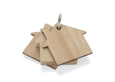 Karteczki samoprzylepne z brelokiem HOMA z własnym nadrukiem, kolor naturalny