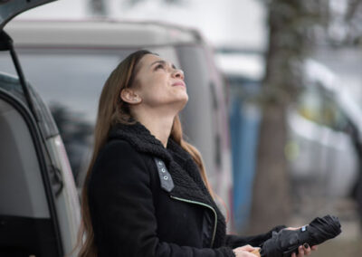 Parasol składany RALO z własnym nadrukiem, kolor czarny