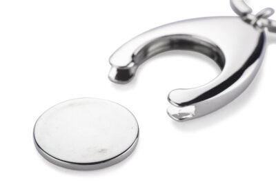 Brelok 2 w 1 TOKEN z własnym nadrukiem, kolor srebrny