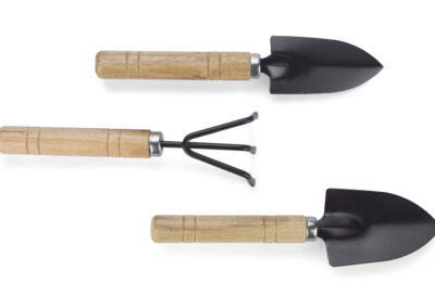 Zestaw mini narzędzi ogrodniczych FLOWER z własnym nadrukiem, kolor naturalny