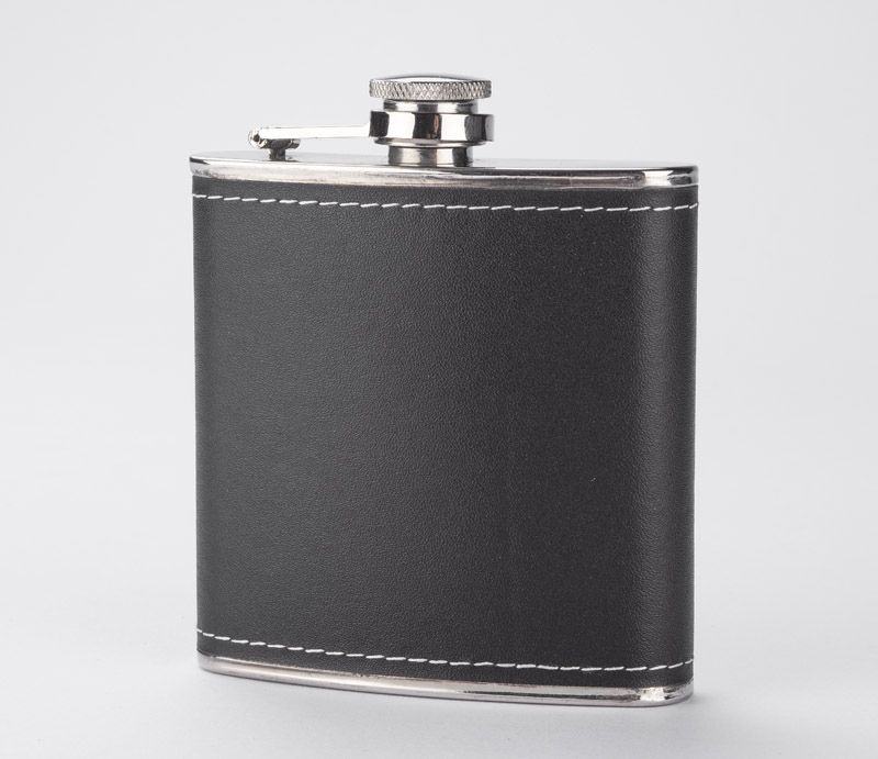 Piersiówka BANFF 180 ml z własnym nadrukiem, kolor czarny