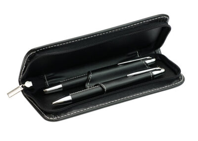 Zestaw piśmienniczy ELEGANCE z własnym nadrukiem, kolor czarny