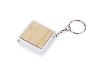 Miarka z breloczkiem 1 m DULO z własnym nadrukiem, kolor biały