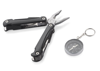 Zestaw podróżny TRAVELER z własnym nadrukiem, kolor czarny