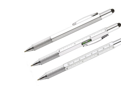 Długopis touch LINE z własnym nadrukiem, kolor srebrny