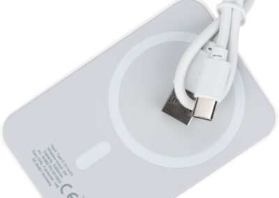 Power bank 5 000 mAh z ładowarką indukcyjną WELS z własnym nadrukiem