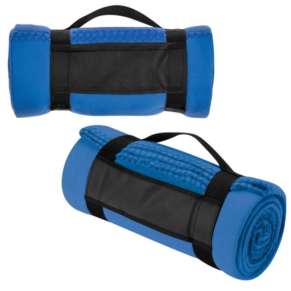 Koc z polaru NASHVILLE 170 g/m² - z logo z własnym nadrukiem, kolor niebieski