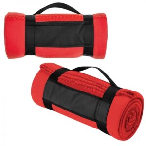 Koc z polaru NASHVILLE 170 g/m² - z logo z własnym nadrukiem, kolor czerwony