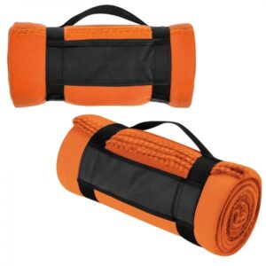 Koc z polaru NASHVILLE 170 g/m² - z logo z własnym nadrukiem, kolor pomarańczowy