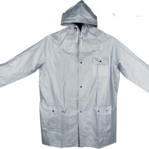 Płaszcz przeciwdeszczowy dwustronny NANTERRE - z logo z własnym nadrukiem, kolor srebrno-czarny