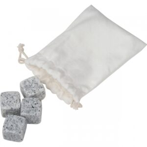 Kamienne kostki do napojów SHENZHEN - z logo z własnym nadrukiem, kolor szary