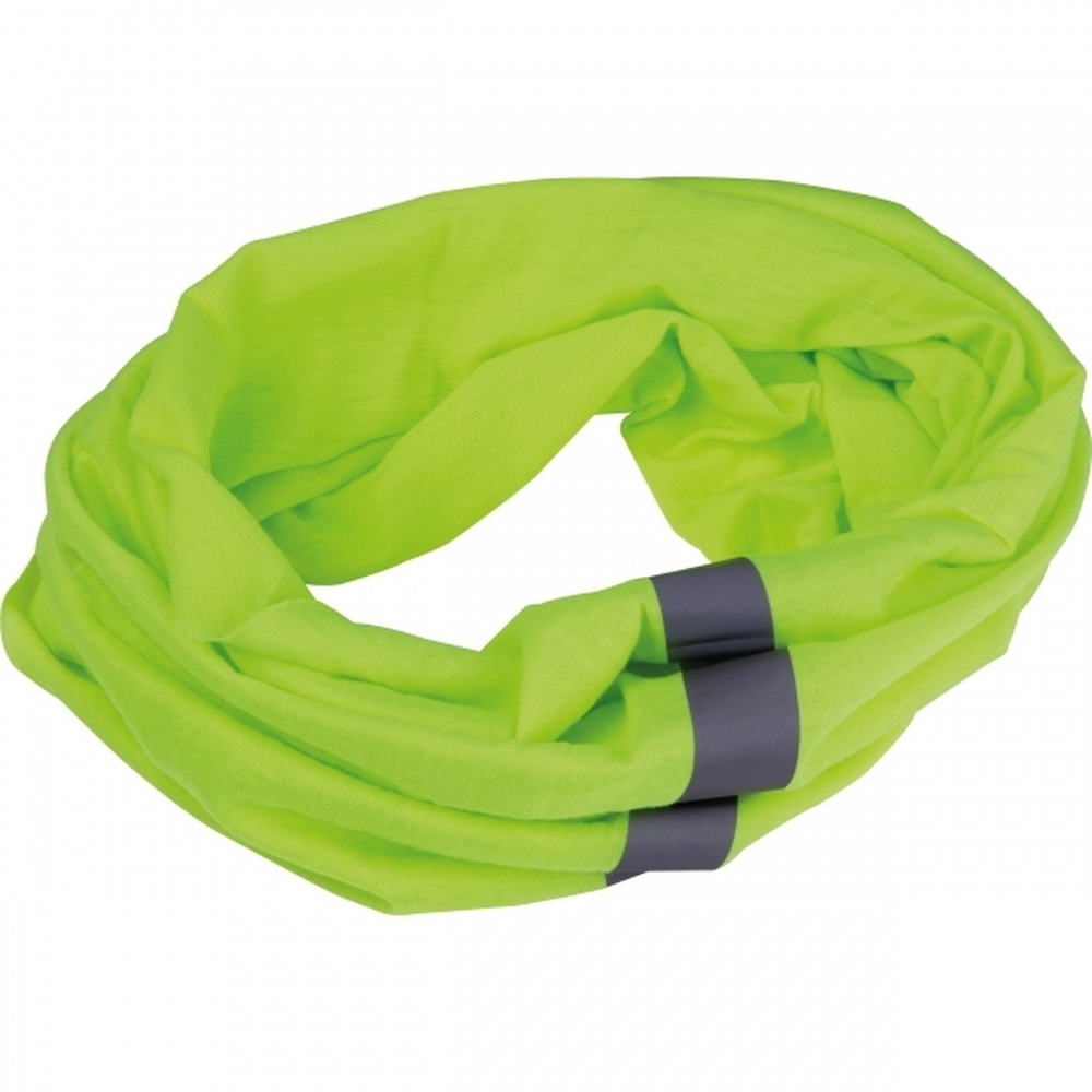 Bandana z odblaskiem TREVISO - z logo z własnym nadrukiem, kolor żółty