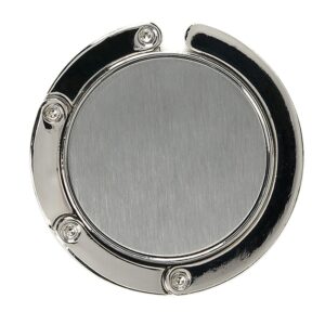 Wieszak na torebkę ROSE HILL - z logo z własnym nadrukiem, kolor szary