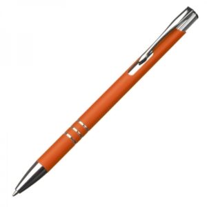 Długopis metalowy soft touch NEW JERSEY - z logo z własnym nadrukiem, kolor pomarańczowy