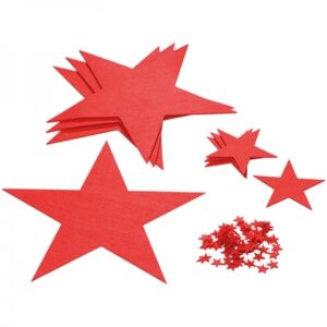 Zestaw podkładek z filcu gwiazdki KARLSTAD - z logo z własnym nadrukiem, kolor czerwony
