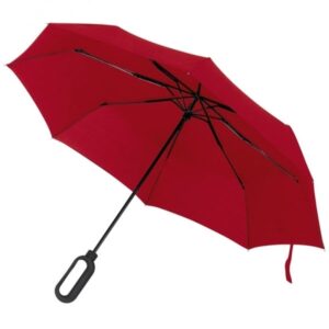 Parasol manualny Ø98 cm ERDING - z logo z własnym nadrukiem, kolor czerwony