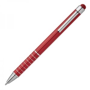 Długopis metalowy touch pen LUEBO - z logo z własnym nadrukiem, kolor czerwony