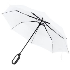Parasol manualny Ø98 cm ERDING - z logo z własnym nadrukiem, kolor biały