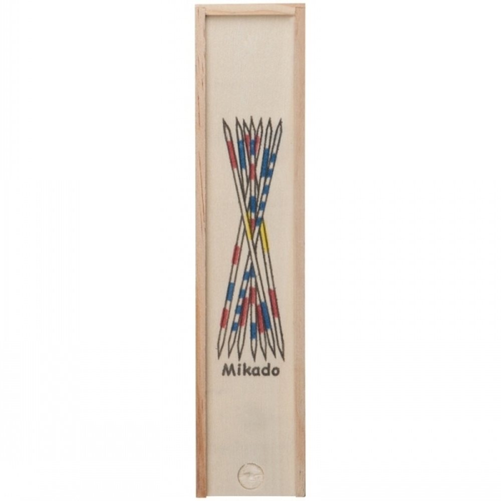 Gra mikado drewniana FORT MEYERS - z logo z własnym nadrukiem, kolor beżowy