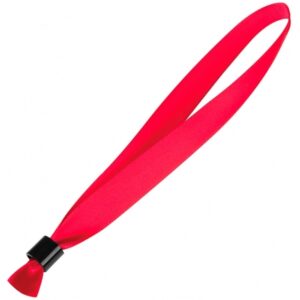 Opaska na rękę MANSFIELD - z logo z własnym nadrukiem, kolor czerwony