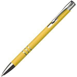 Długopis metalowy soft touch NEW JERSEY - z logo z własnym nadrukiem, kolor żółty