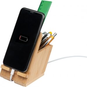 Stojak na telefon FREDERICTON - z logo z własnym nadrukiem, kolor beżowy