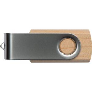 Pendrive drewniany 4GB 2.0 LESSINES - z logo z własnym nadrukiem, kolor brązowy