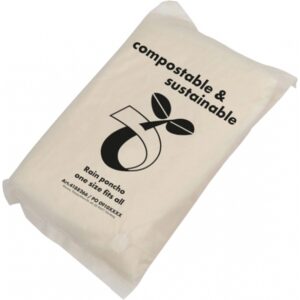 Poncho przeciwdeszczowe biodegradowalne FLEURUS - z logo z własnym nadrukiem, kolor przeźroczysty