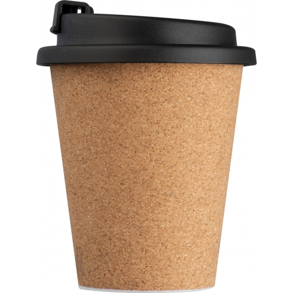Kubek korkowy ANDENNE 350 ml - z logo z własnym nadrukiem, kolor beżowy