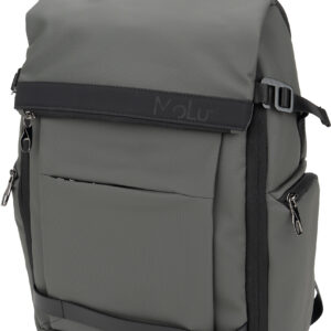 Plecak na laptopa SANTA ANA MoLu z poliestru z recyklingu - z logo z własnym nadrukiem, kolor ciemnoszary