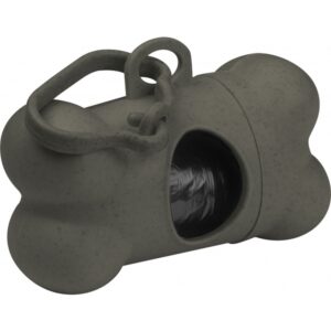 Dozownik do torebek na psie odchody LEIPZIG - z logo z własnym nadrukiem, kolor ciemnoszary