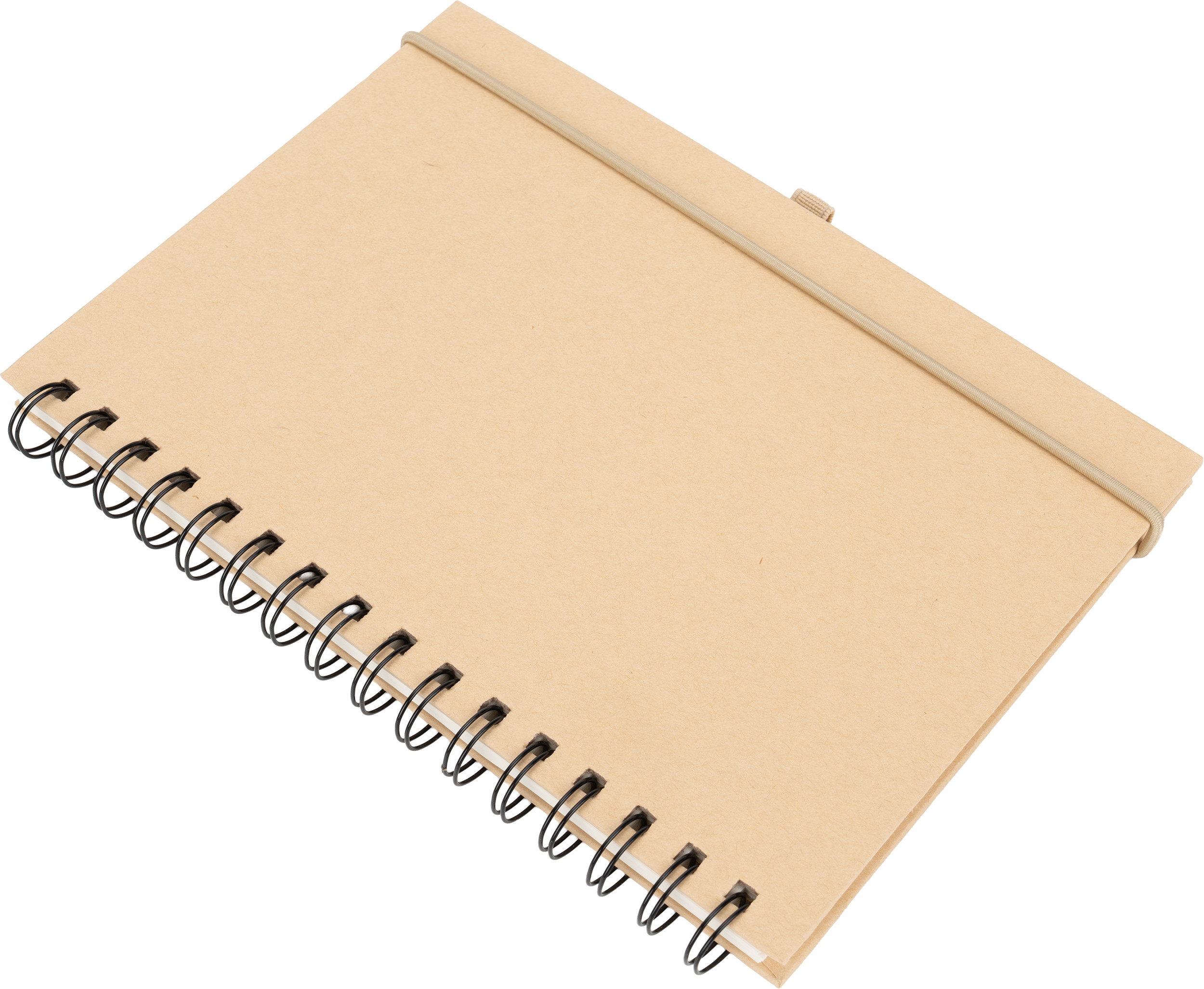 Notes A5 w linie z papieru z recyklingu SILKEBORG - z logo z własnym nadrukiem, kolor beżowy