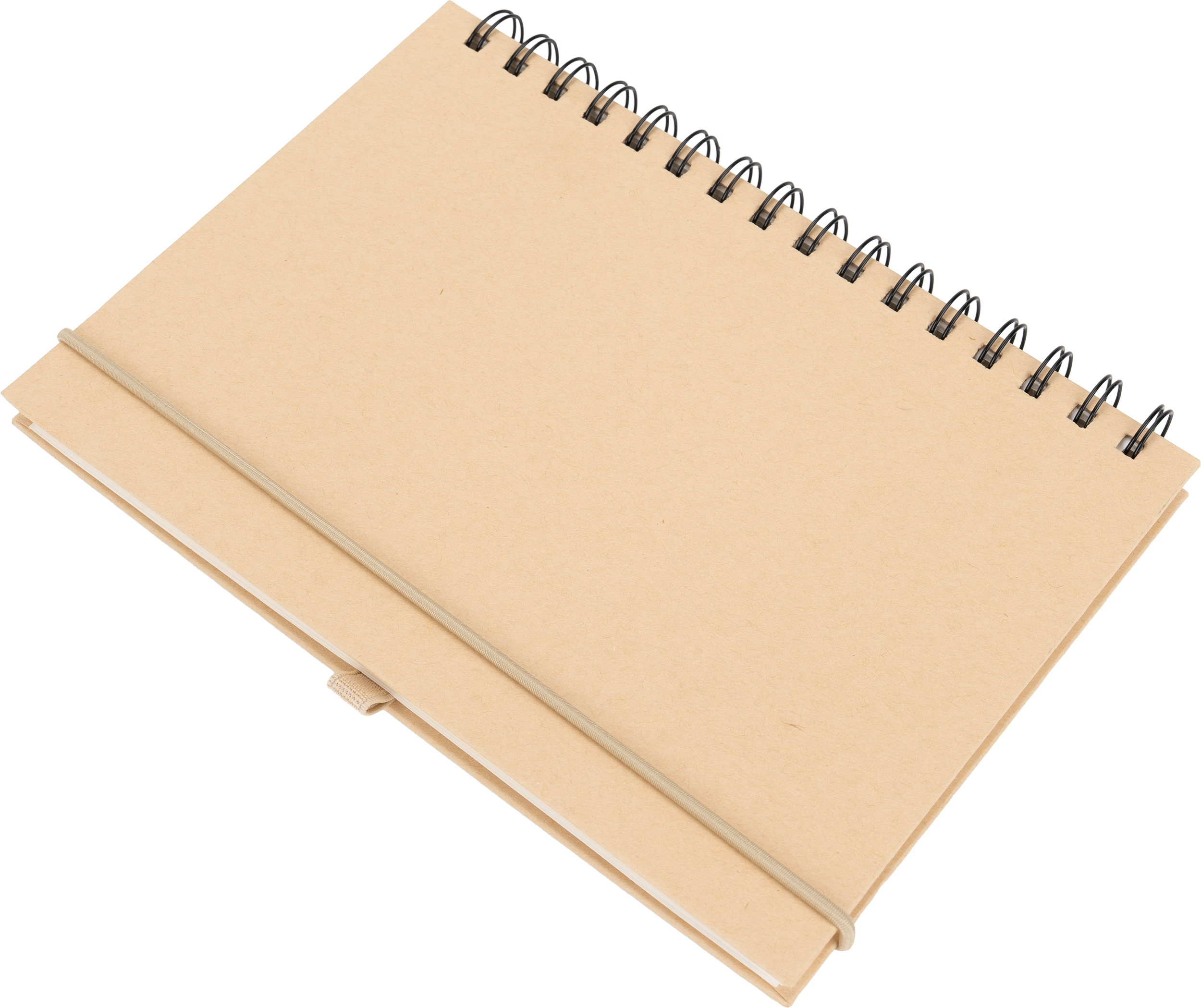 Notes A5 w linie z papieru z recyklingu SILKEBORG - z logo z własnym nadrukiem, kolor beżowy